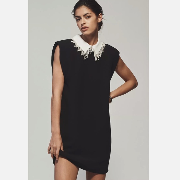 NWT ANTHROPOLOGIE ENDLESS ROSE SLEEVELESS COLLARED MINI DRESS - Picture 1 of 3